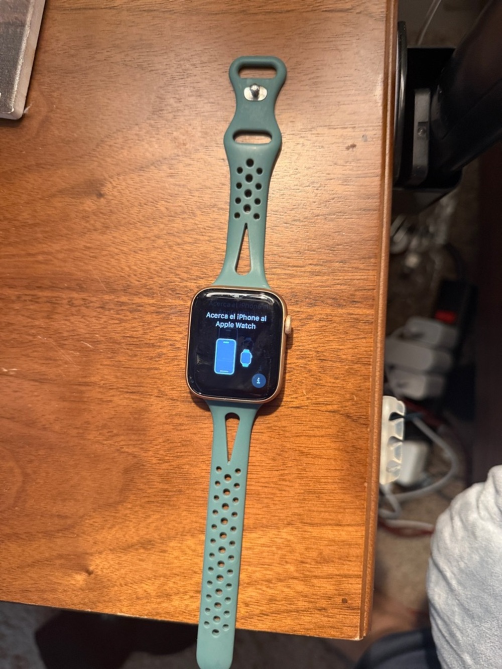 Apple Watch Series 5 with Green Perforated Sport Band - Smartwatch